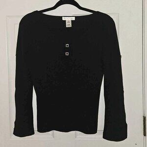 White House Black Market dress shirt with rhinestone/crystal accents